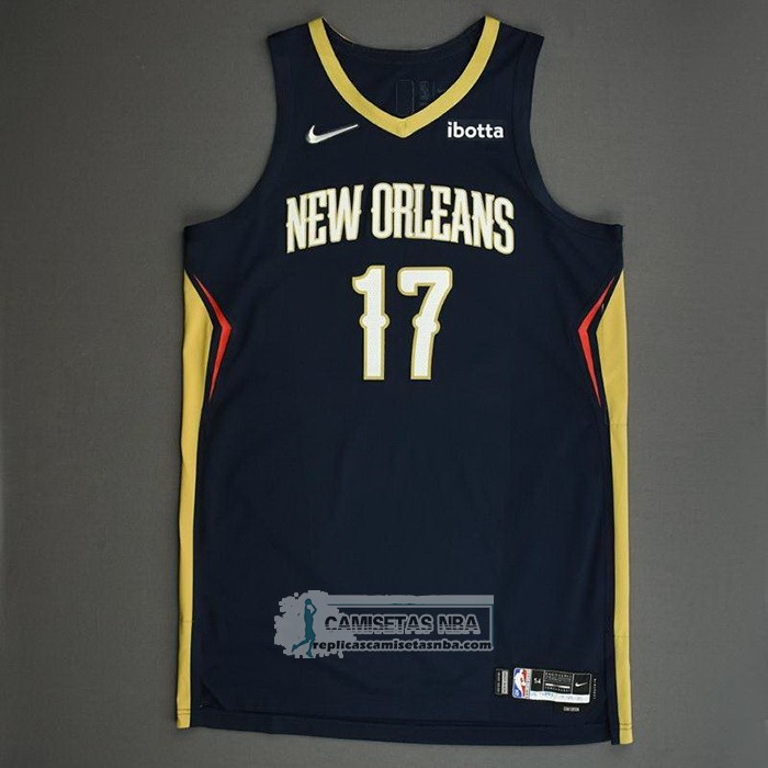 Camiseta New Orleans Pelicans Jonas Valanciunas NO 17 Icon Autentico Azul